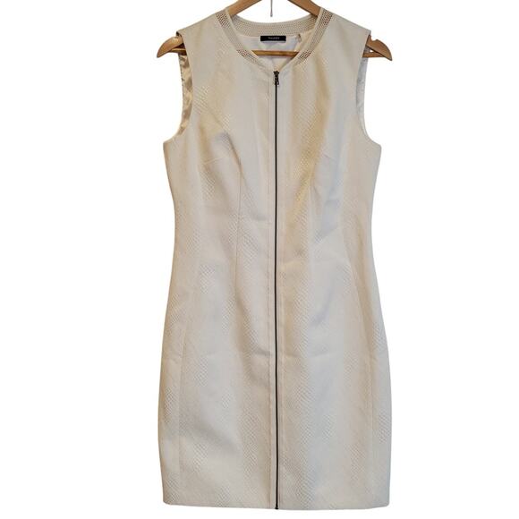 Tahari Avani Dress White Snakeskin Print Sleeveless Sheath Euro Summer Size‎ 10 - Picture 1 of 8